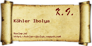 Köhler Ibolya névjegykártya