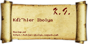 Köhler Ibolya névjegykártya