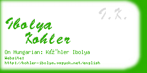 ibolya kohler business card